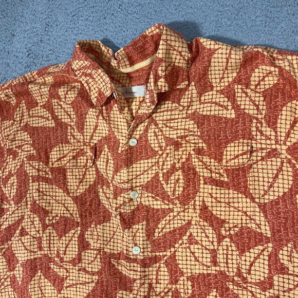 Tommy Bahama hawaiian shirt mens size XXL short sleeve floral patterned orange - Picture 2 of 8